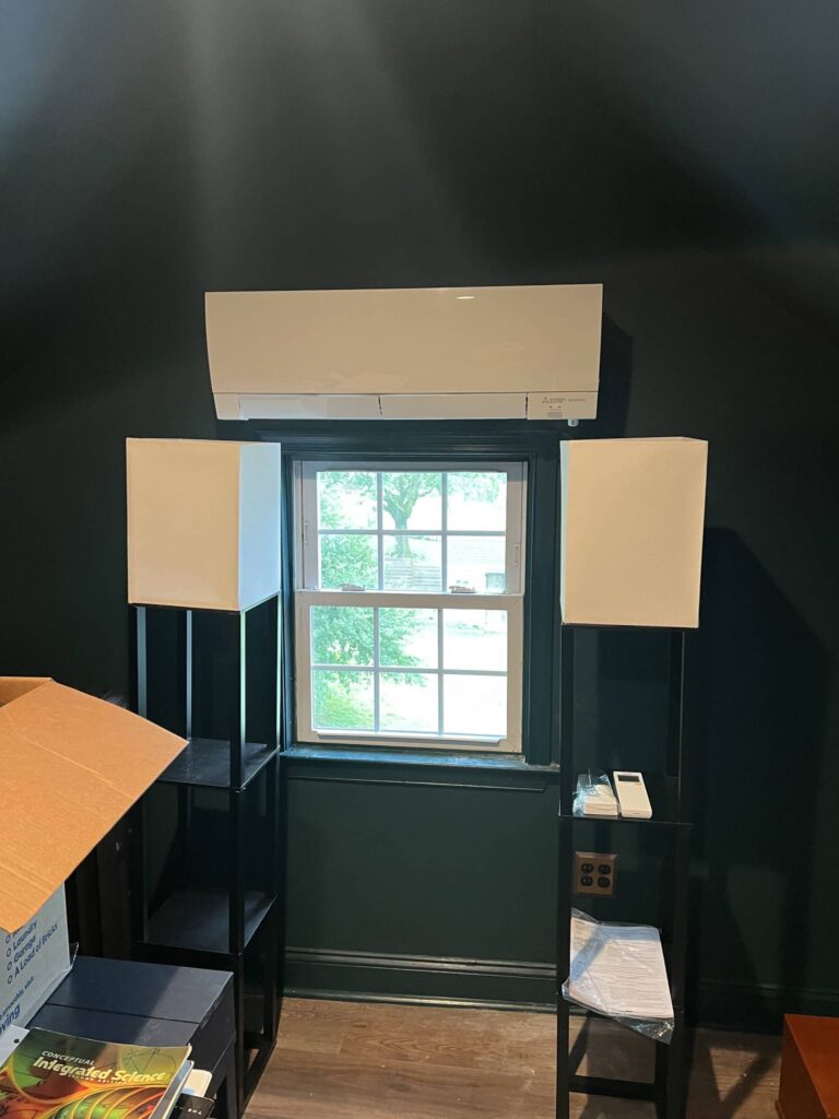 Indoor ac unit installed