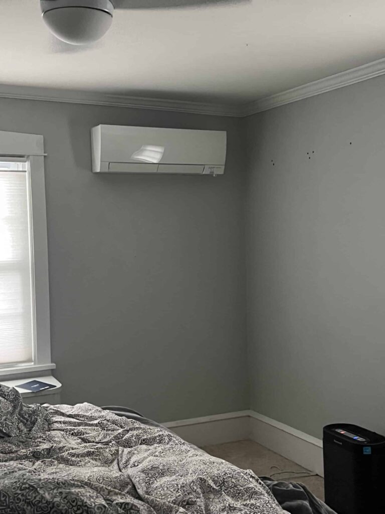 Indoor ac unit installed