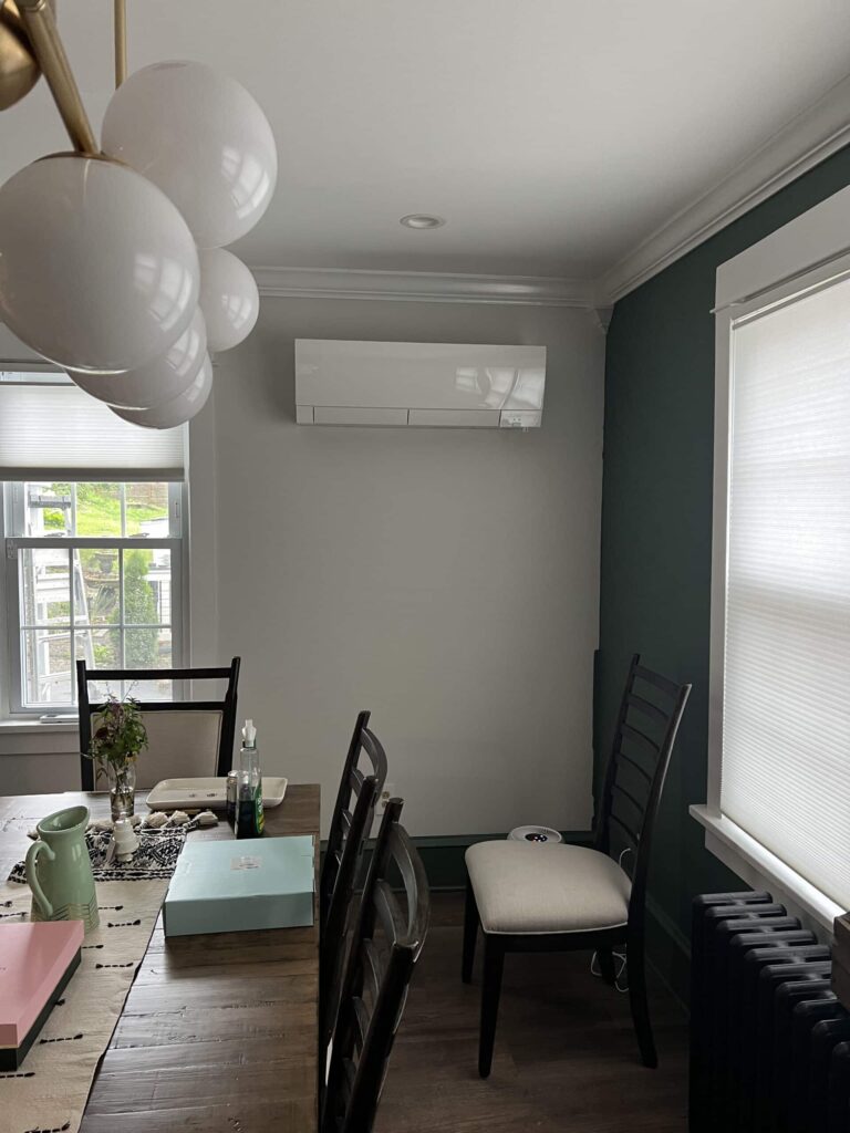 Indoor ac unit installed